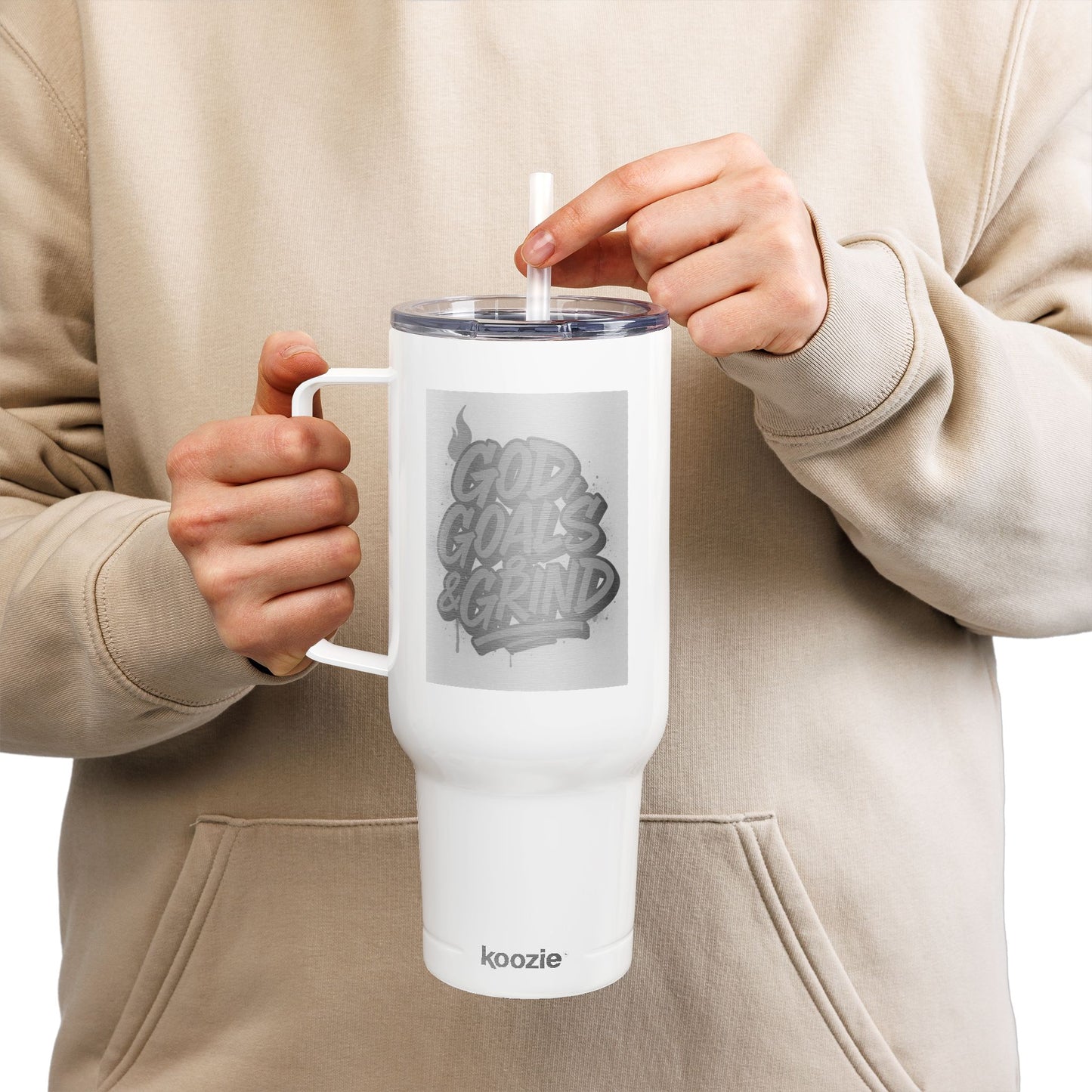 40oz Insulated Tumbler — "God, Goals, and Grind" Engraved Stainless Travel Mug